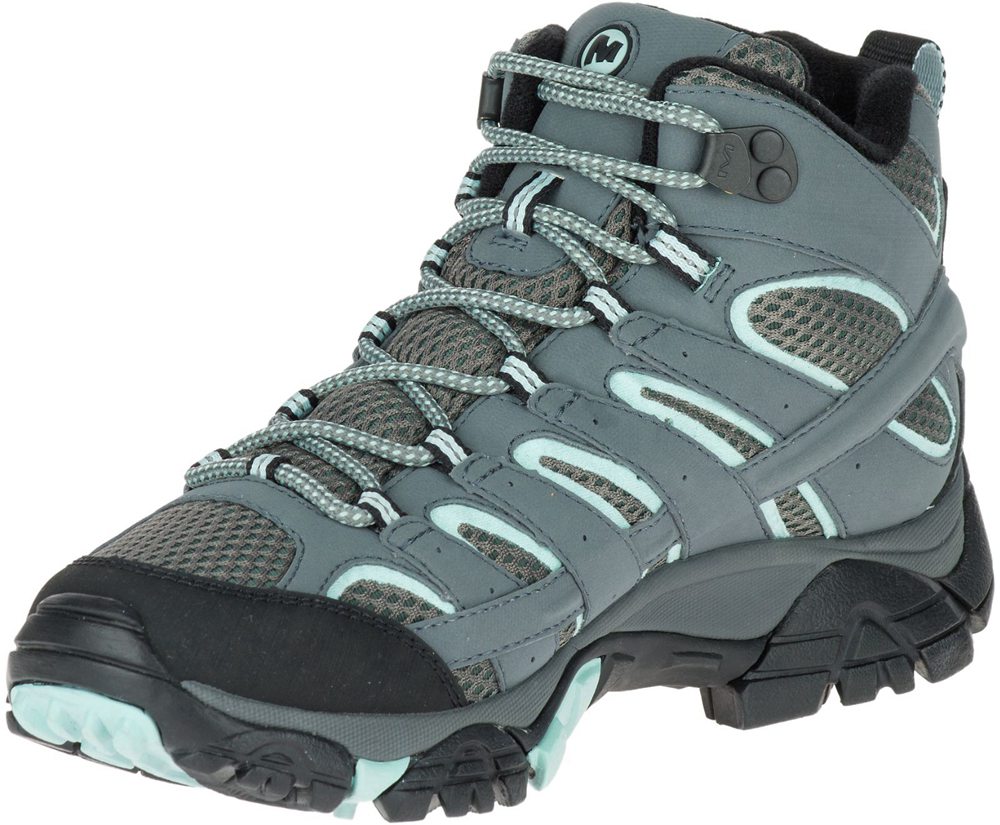 Kozaki Merrell Damskie Szare - Moab 2 Mid Gore -Tex® Wide Width - 471853-LIW